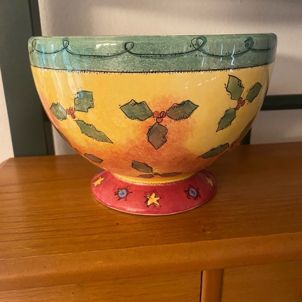 The Sweet Shoppe Christmas Footed Candy Mixing Bowl by Sue Zipkin - Picture 2 of 10